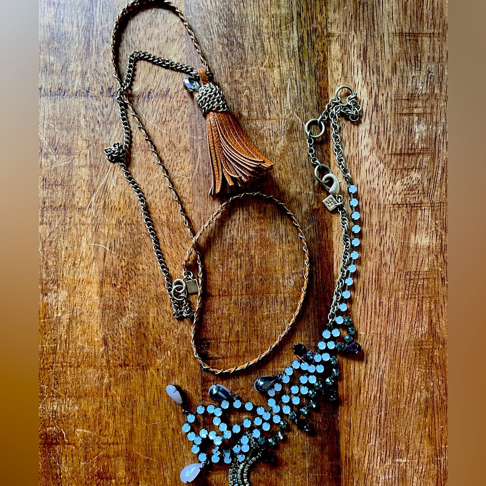 Rare Pair of Banana Republic Mixed Media Necklaces!